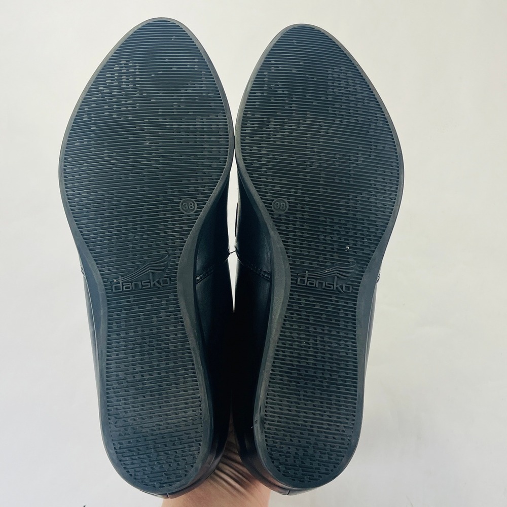Dansko Shanda Shoes Womens 38/7.5-8‎ Black Leather Waterproof Wedge Heel Comfort - Picture 7 of 12